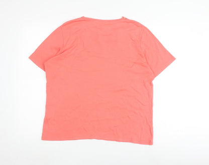 Womens UK Size 18 Honor Millburn Pink Basic T-Shirt