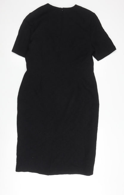 Viyella Black Women's Dress UK 12, V-Neck, Half Sleeve