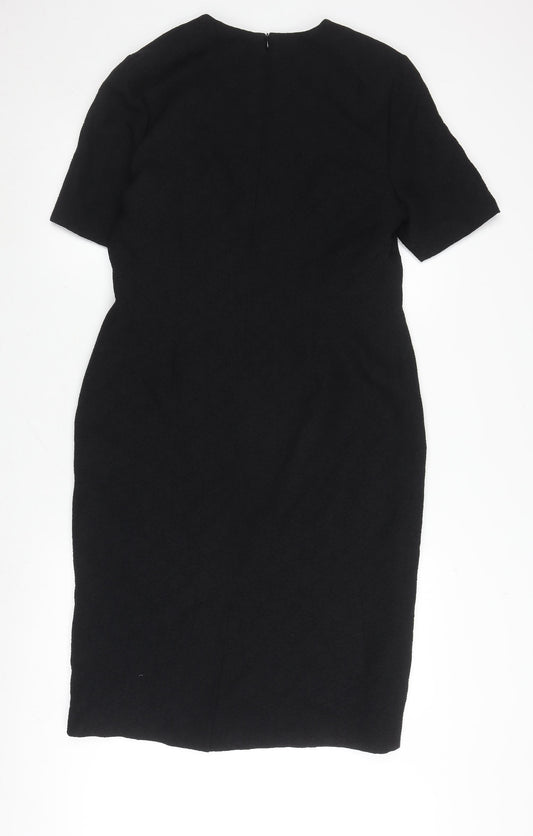 Viyella Black Women's Dress UK 12, V-Neck, Half Sleeve