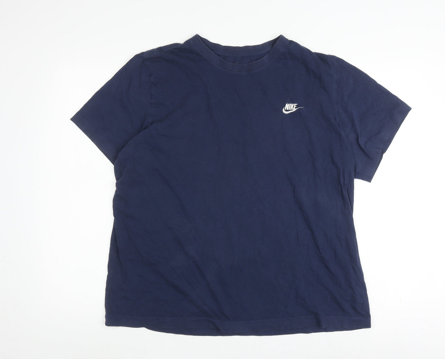 Nike Men's Blue XL Crew Neck T-Shirt with Logo