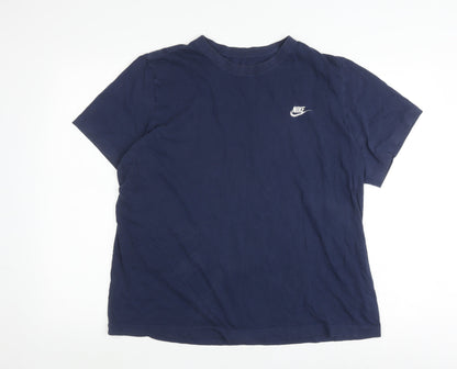Nike Men's Blue XL Crew Neck T-Shirt with Logo