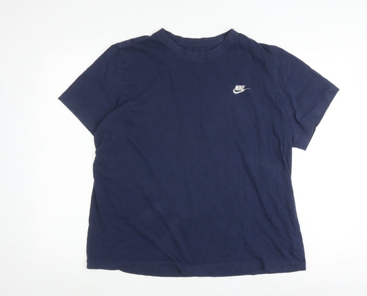 Nike Men's Blue XL Crew Neck T-Shirt with Logo