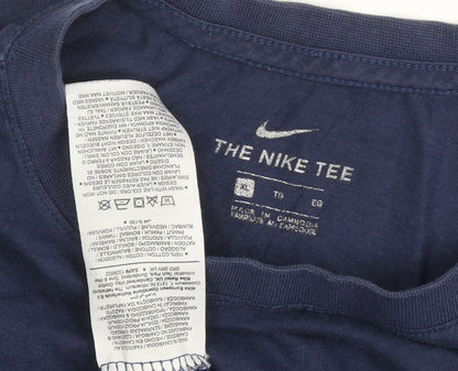 Nike Men's Blue XL Crew Neck T-Shirt with Logo