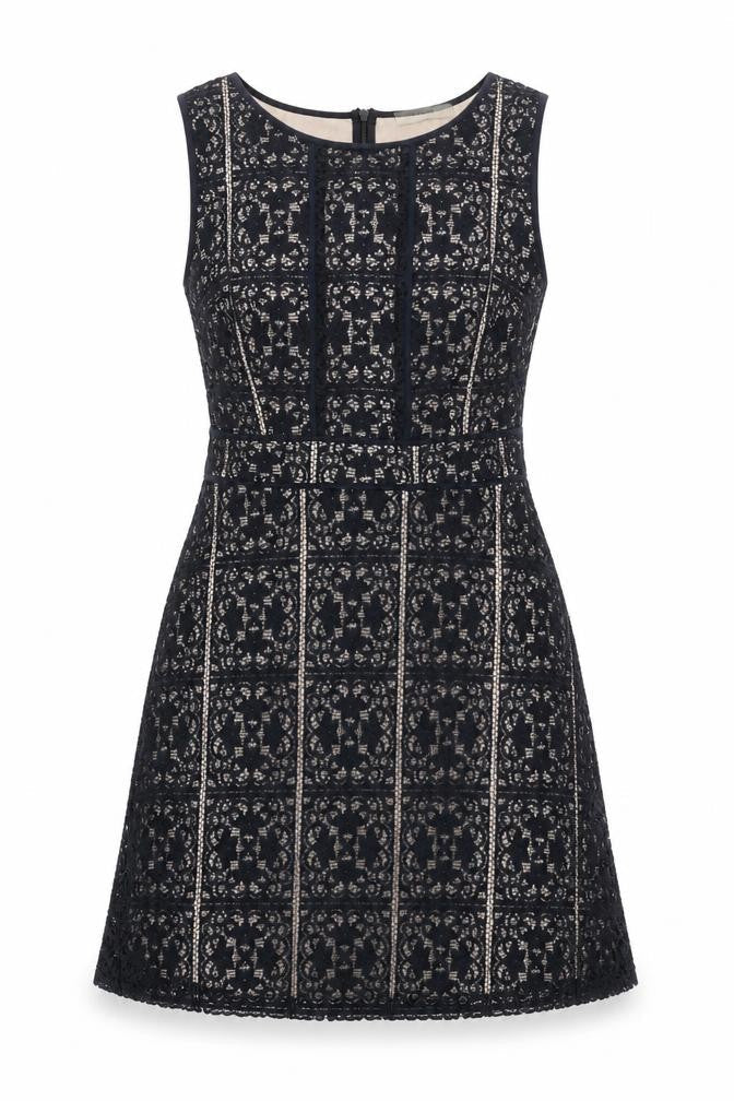 Oasis Women's Black A-Line Lace Dress, M