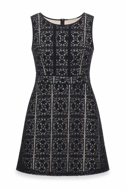 Oasis Women's Black A-Line Lace Dress, M