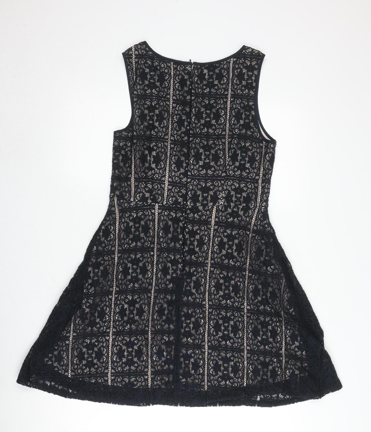 Oasis Women's Black A-Line Lace Dress, M