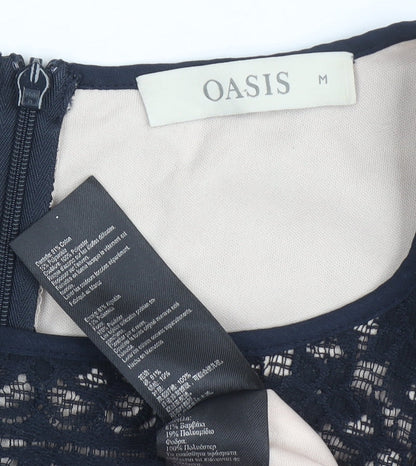 Oasis Women's Black A-Line Lace Dress, M