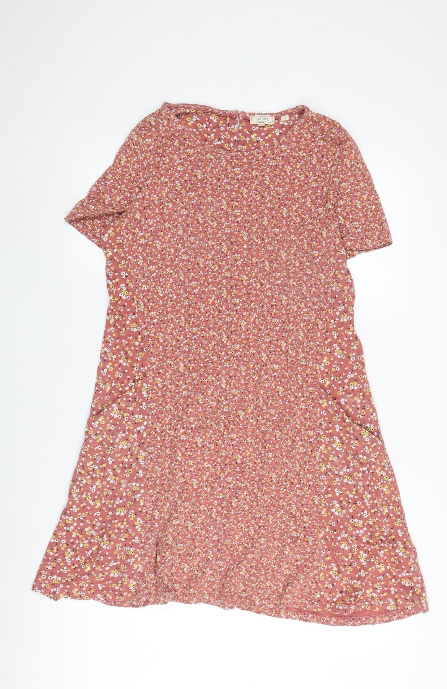 Fat Face Women's Pink Floral A-Line Dress Size 10