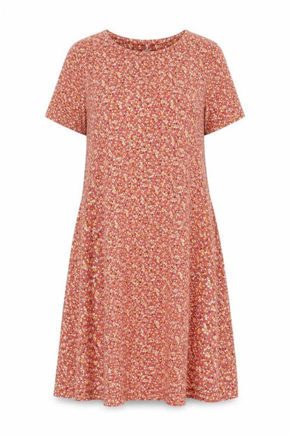 Fat Face Women's Pink Floral A-Line Dress Size 10