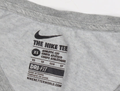 Nike Women's Grey XS V-Neck Athletic T-Shirt