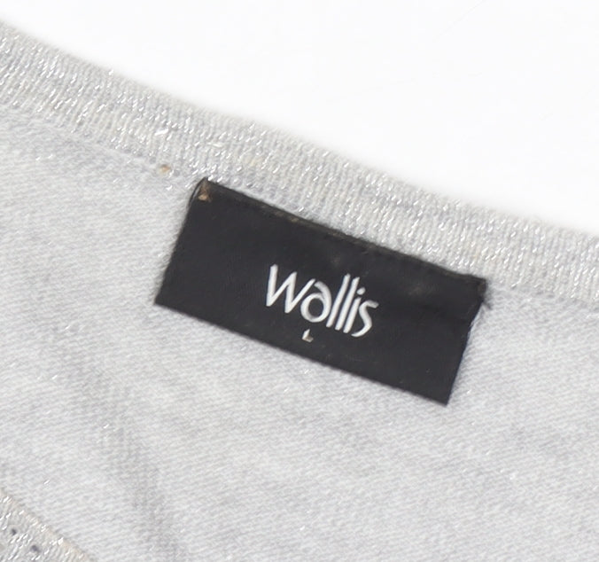 Womens UK Size L Wallis Grey Cardigan Jumper
