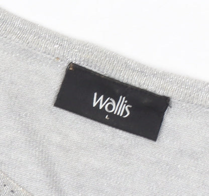 Womens UK Size L Wallis Grey Cardigan Jumper