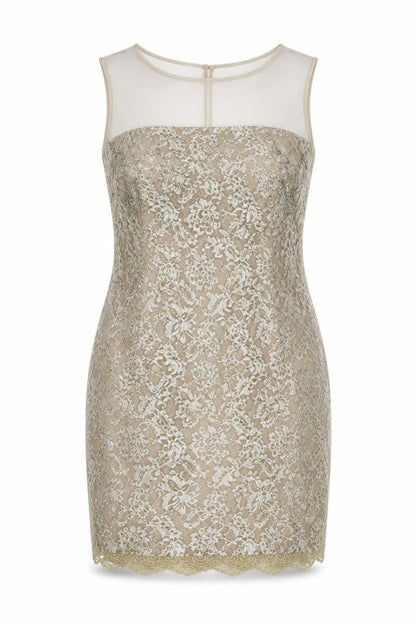 Coast Women's Beige Sleeveless Lace Dress Size 18