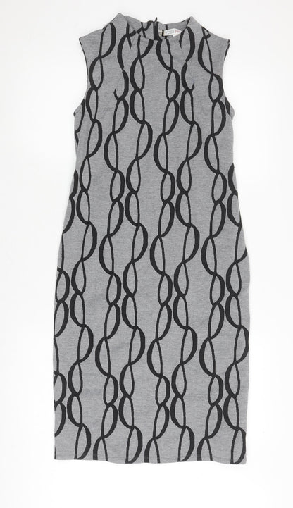 Principles Petite Grey Geometric Sleeveless Dress