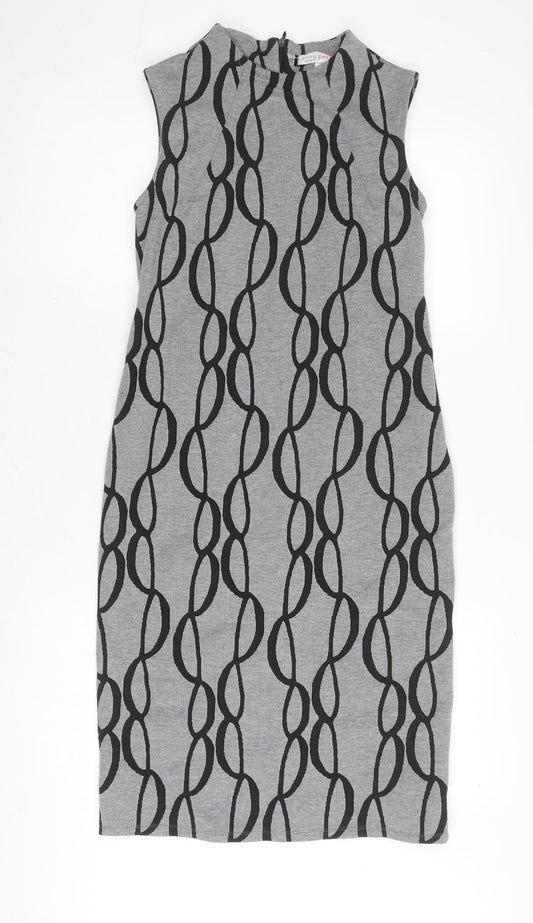 Principles Petite Grey Geometric Sleeveless Dress