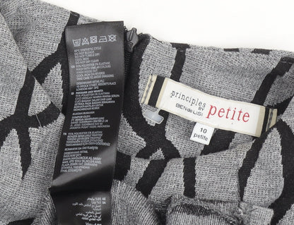Principles Petite Grey Geometric Sleeveless Dress
