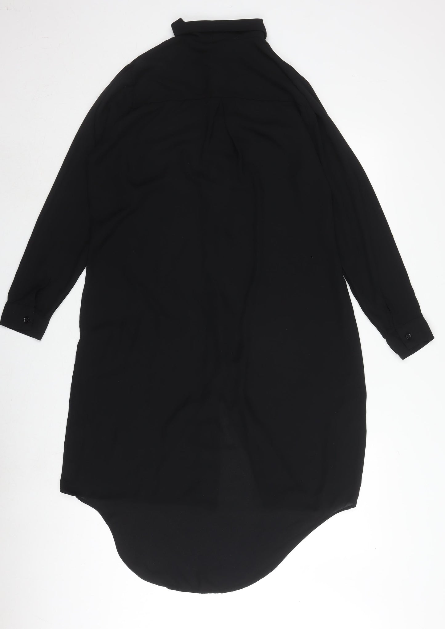Missi London Women's Black Collared Shirt Dress Size 10