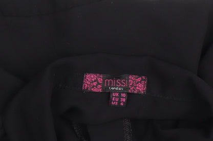 Missi London Women's Black Collared Shirt Dress Size 10