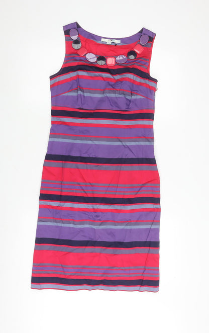 Boohoo Women's Multicoloured Striped Shift Dress Size 10