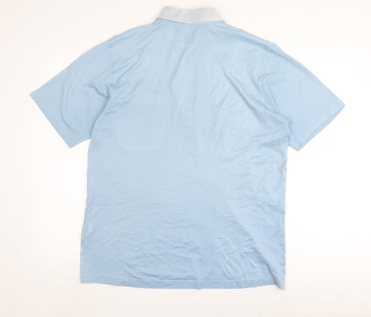 Gabicci Men's Blue Polo Shirt M Short Sleeve 1/4 Zip