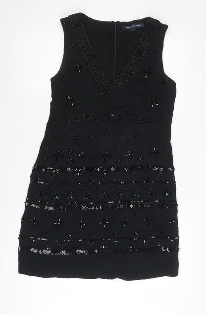French Connection Women's Black Beaded Dress Size 12