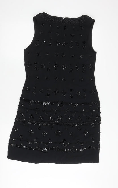 French Connection Women's Black Beaded Dress Size 12