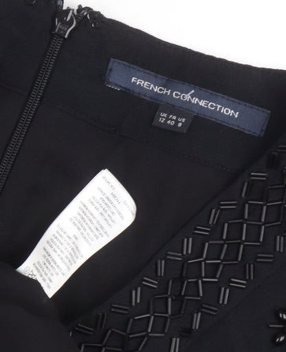 French Connection Women's Black Beaded Dress Size 12