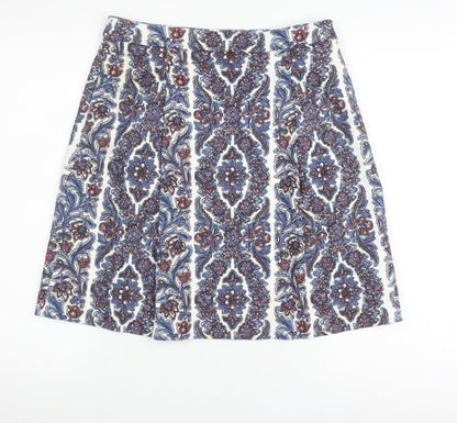 Boden Women's Multicoloured Cotton A-Line Skirt - Size 10