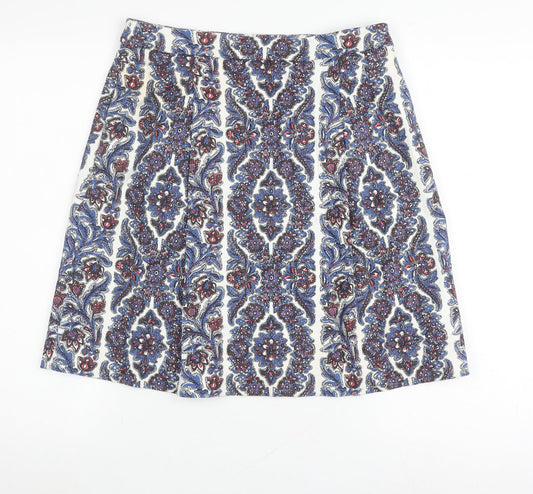 Boden Women's Multicoloured Cotton A-Line Skirt - Size 10