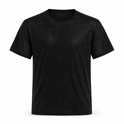 Front view of By Malene Birger Black Sequin unisex shirt medium