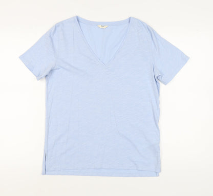 Hush Women's Blue V-Neck Basic T-Shirt, Size S