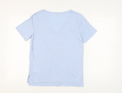 Hush Women's Blue V-Neck Basic T-Shirt, Size S