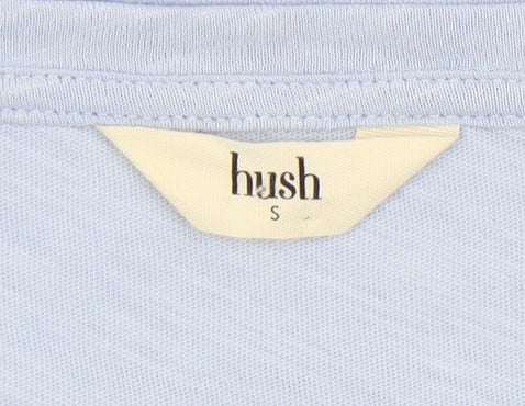 Hush Women's Blue V-Neck Basic T-Shirt, Size S