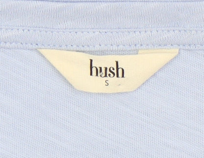 Hush Women's Blue V-Neck Basic T-Shirt, Size S