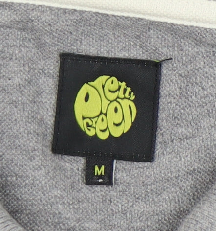 Pretty Green Men's Grey Polo Shirt, Medium, Short Sleeve