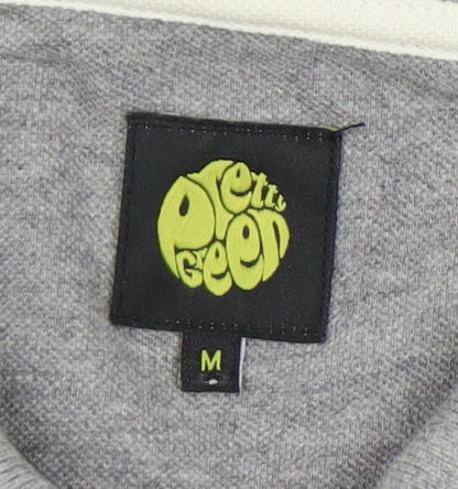 Pretty Green Men's Grey Polo Shirt, Medium, Short Sleeve