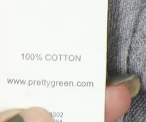 Pretty Green Men's Grey Polo Shirt, Medium, Short Sleeve