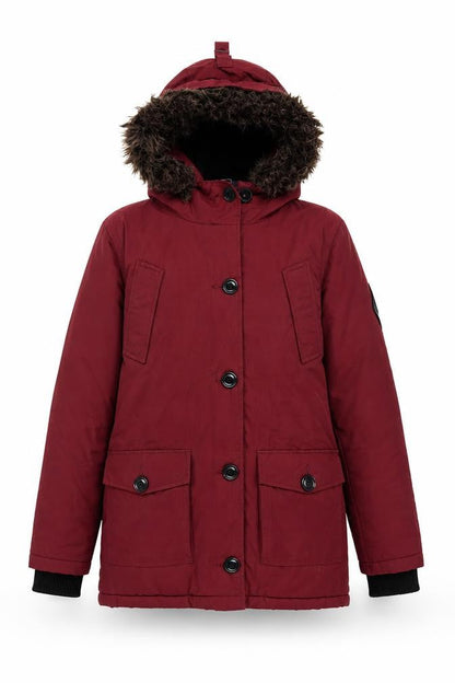 Womens UK Size XS Superdry Red Parka Coat
