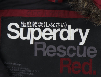 Womens UK Size XS Superdry Red Parka Coat