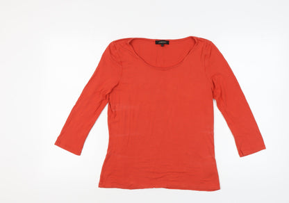 Jaeger Women's Red Scoop Neck 3/4 Sleeve Top M