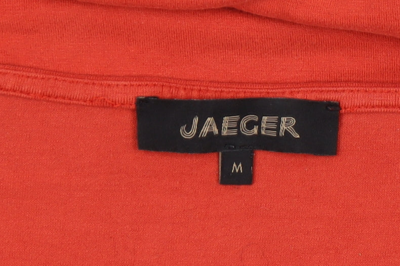 Jaeger Women's Red Scoop Neck 3/4 Sleeve Top M