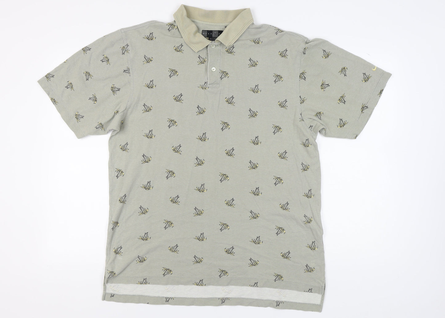 Nike Men's Grey Polo, L, Animal Print, Golf Style