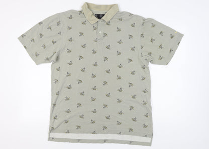 Nike Men's Grey Polo, L, Animal Print, Golf Style