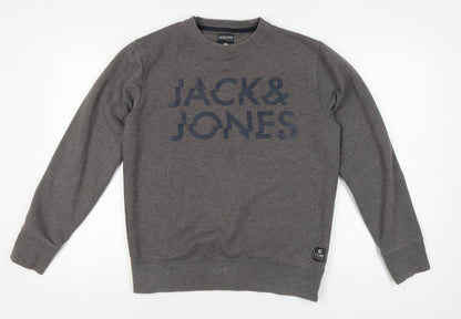 Mens UK Size L JACK & JONES Grey Pullover Sweatshirt