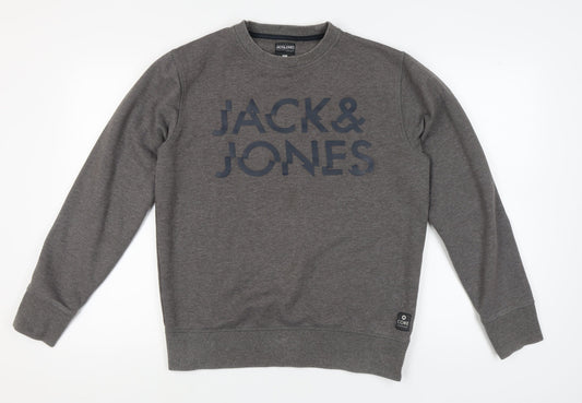 Mens UK Size L JACK & JONES Grey Pullover Sweatshirt