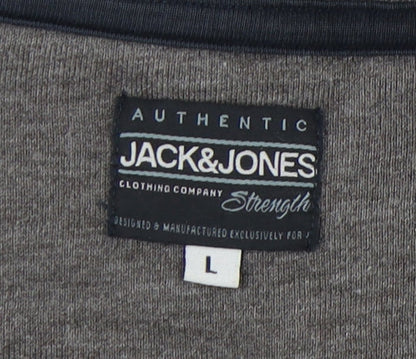 Mens UK Size L JACK & JONES Grey Pullover Sweatshirt