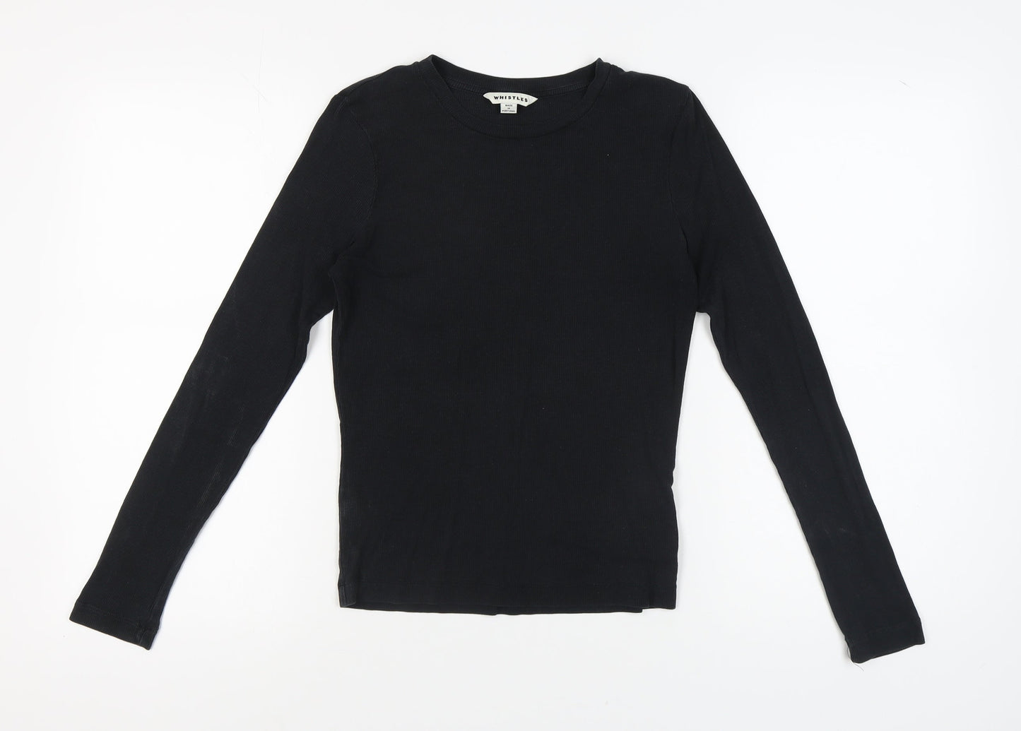 Womens UK Size 10 Whistles Black Basic T-Shirt
