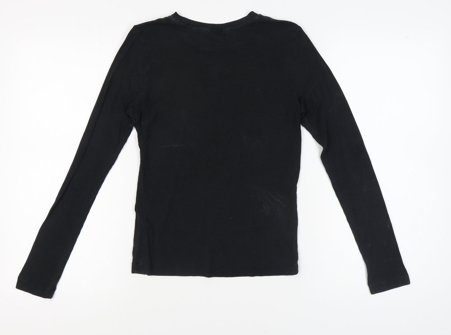 Womens UK Size 10 Whistles Black Basic T-Shirt