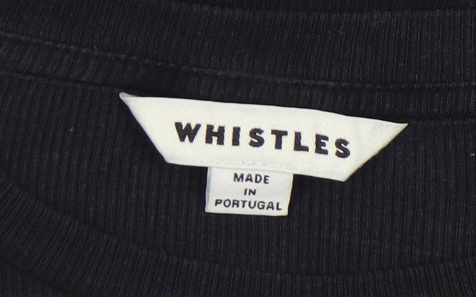 Womens UK Size 10 Whistles Black Basic T-Shirt