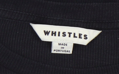 Womens UK Size 10 Whistles Black Basic T-Shirt